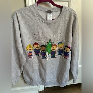 Peanuts Snoopy Christmas Grey Sweatshirt size L